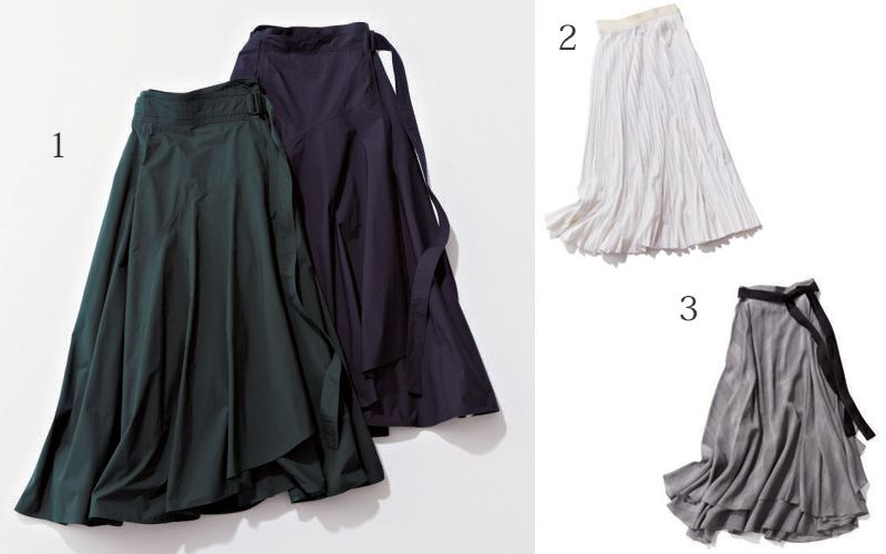 エイトン フレアスカート ロングスカート ブラック ウール 黒 ATONリセのファッション
