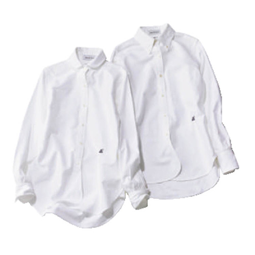 オックスフォードシャツ×白シャツ