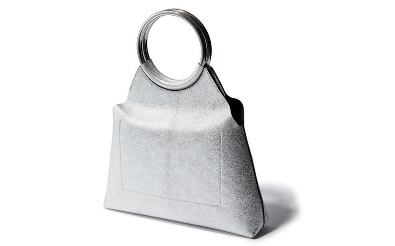 四角バッグ：フリンのシルバー台形バッグ