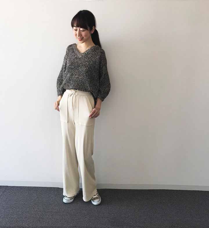 ベストファッションコレクション 驚くばかりリブパンツ レディース コーデ