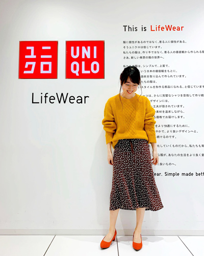 UNIQLO2019FW展示会　イネスとのコラボアイテム　全身コーデ