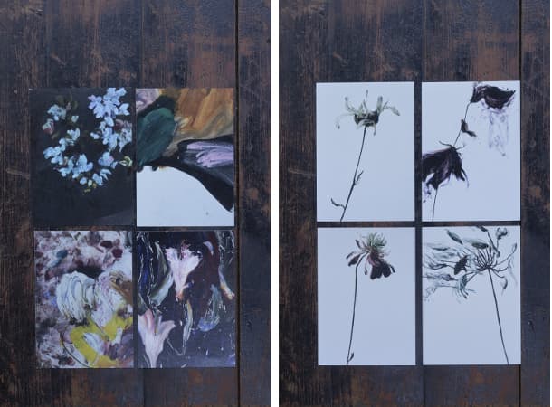 postcards paintings、postcards flowers