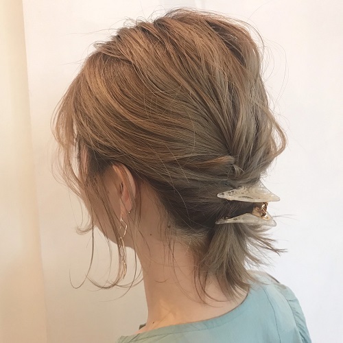 【ボブ】ヘアクリップのくるりんぱ