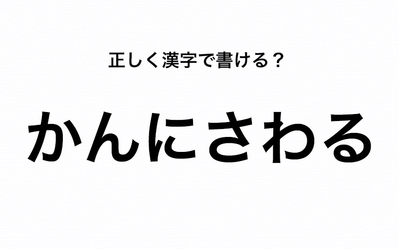 意外と間違いやすい かんにさわる の かん を漢字で書ける Oggi Jp Oggi Jp