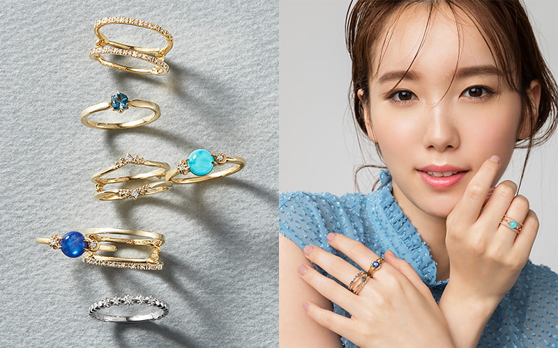 STAR JEWELRY ブルーサファイア ダイヤモンド ムーンピアス 新作の商品