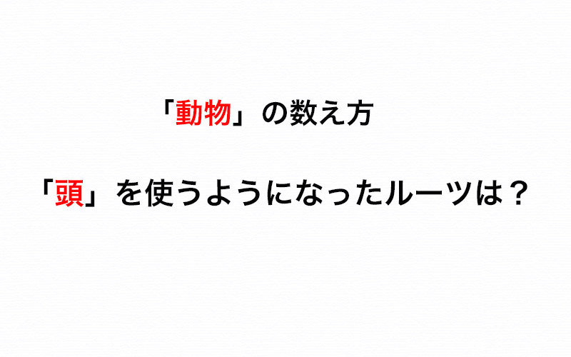 動物を 1頭 2頭 と数えるようになったルーツを知ってる Oggi Jp