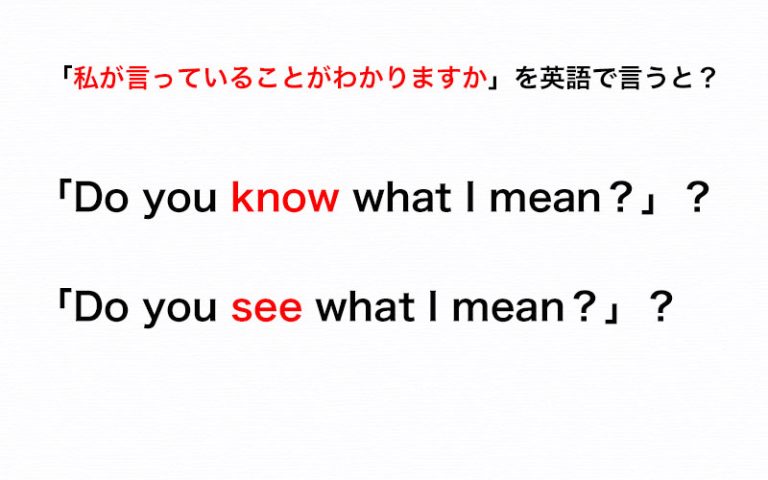 英語で「私が言っていることがわかりますか」と言うとき、「Do you know what I mean？」で合ってる？【伝わる英会話講座 ...