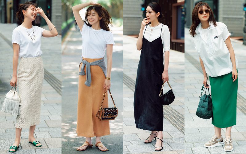 白tが主役のデートコーデ4選 シンプルなスカート ワンピース合わせで爽やかフェミニンに Oggi Jp