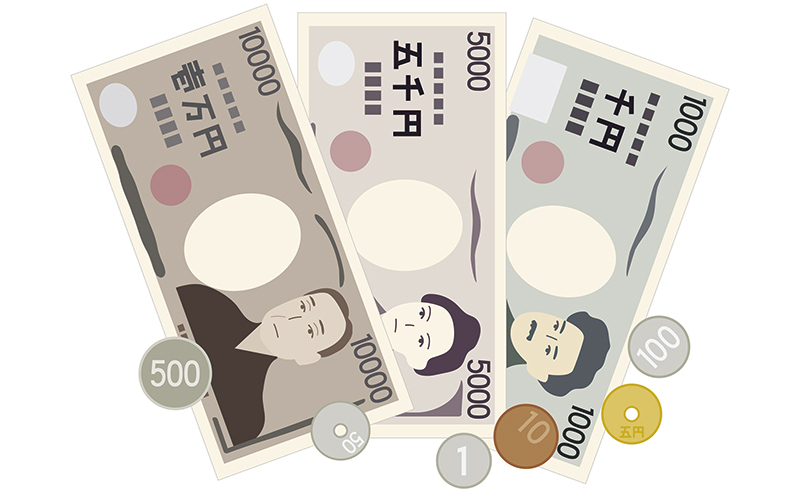 日本のお金のイラスト