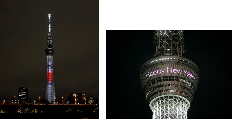 東京スカイツリー新年特別ライティングの点灯