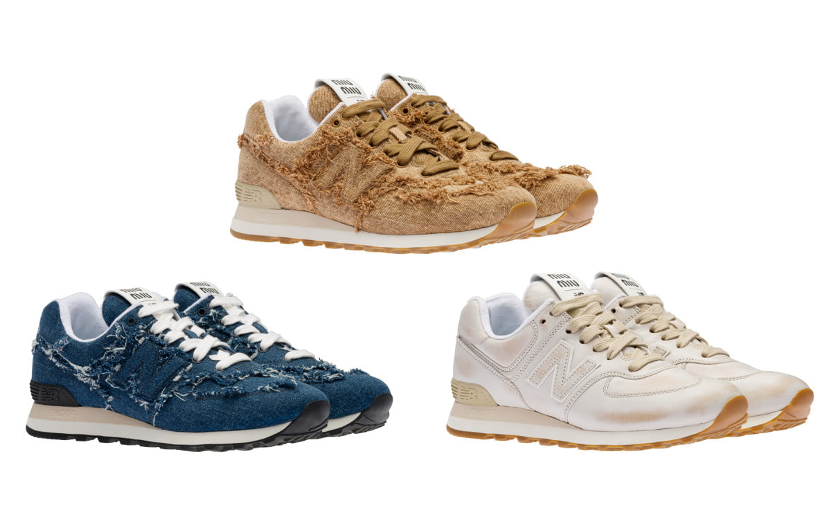 NEW BALANCE × MIU MIU】コラボ「574」スニーカーが発売、ホワイト