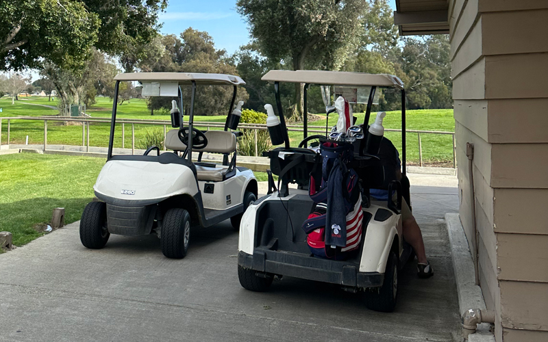 ゴルフの二人乗りカート