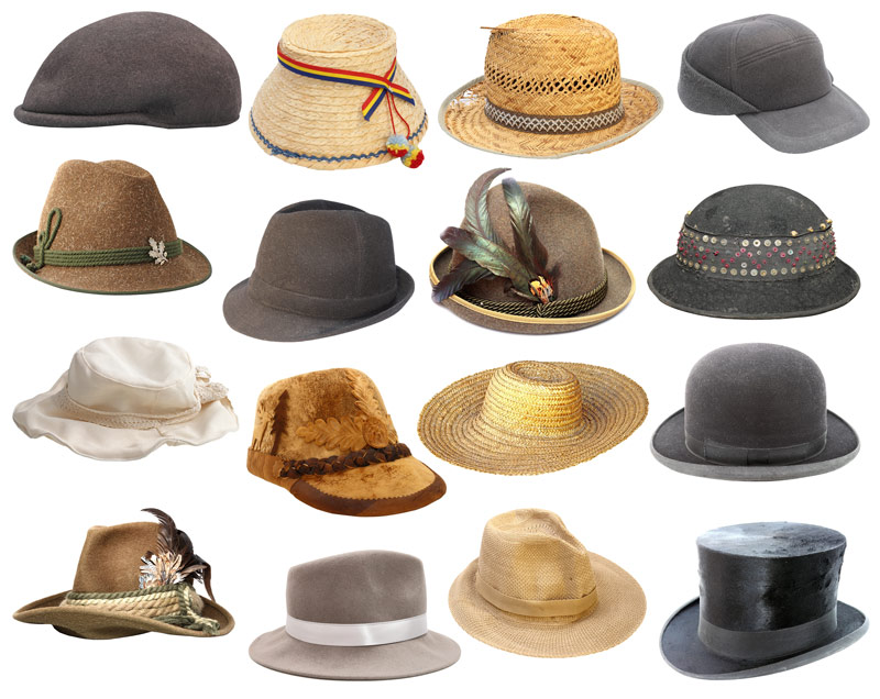 様々な種類の帽子