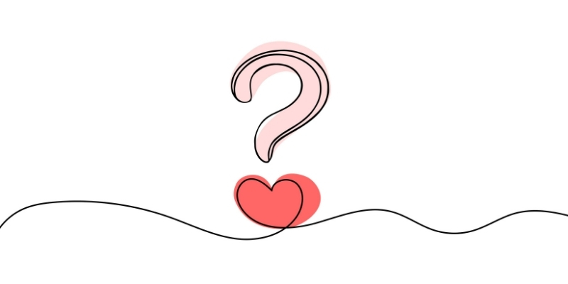 ハートとはてなマークのイメージイラスト