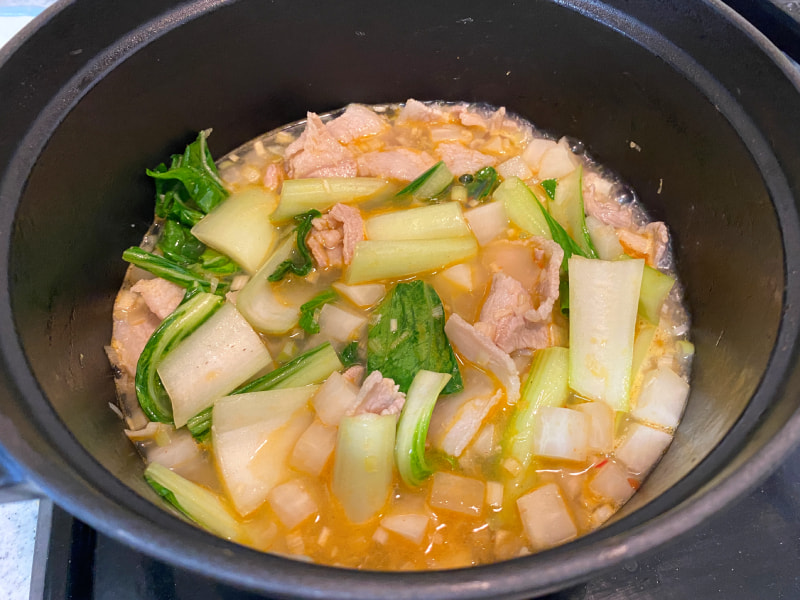 豚バラと大根のピリ辛担々スープ　作り方