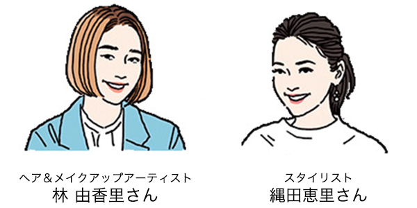 左から林さん、縄田さんの似顔絵イラスト