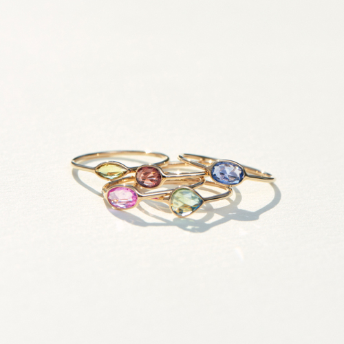 「eden」One of a kind K14 multi sapphire ring