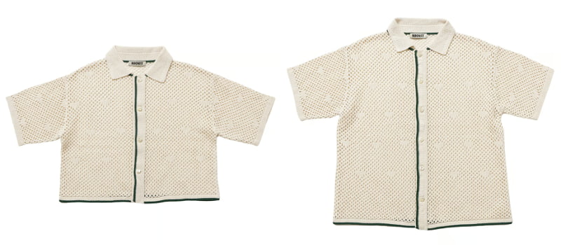 mesh♡ pattern KNIT shirt￥20,900（左からサイズ①、②）