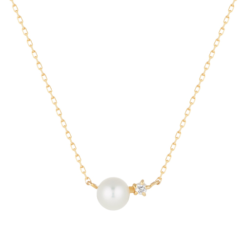 ▲K10YG Necklace / Pearl / Topaz￥19,800 