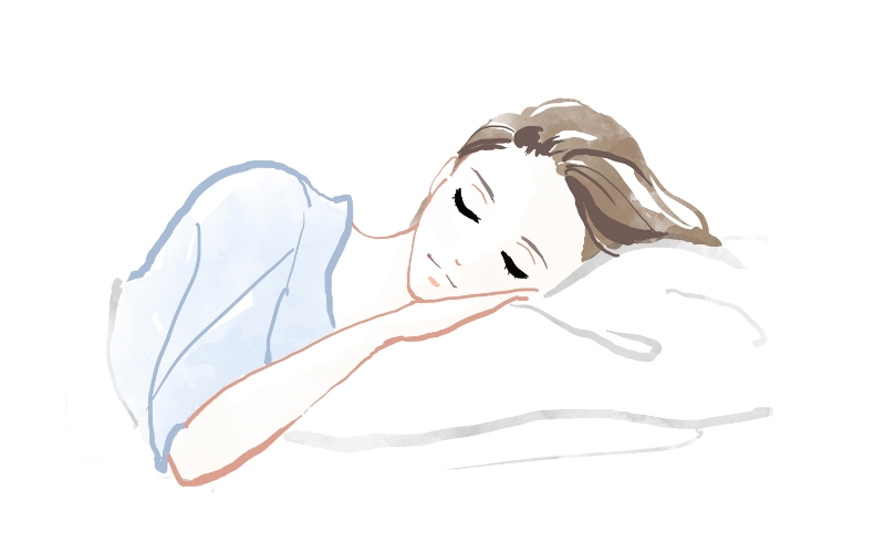 眠る女性のイラスト