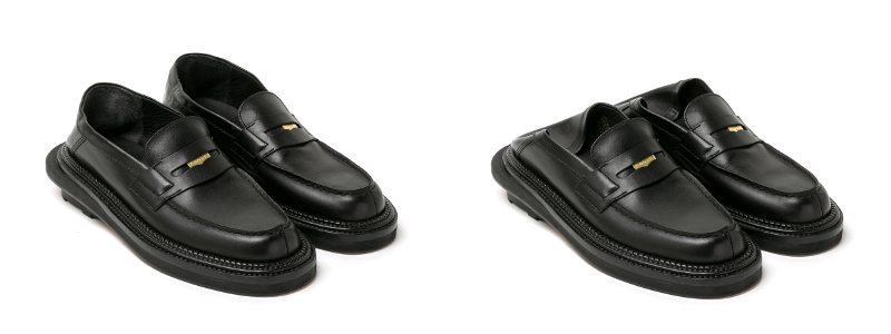 ▲Loafer mule in black calfskin¥168,300