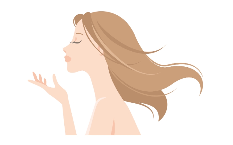 首がキレイな女性のイラスト