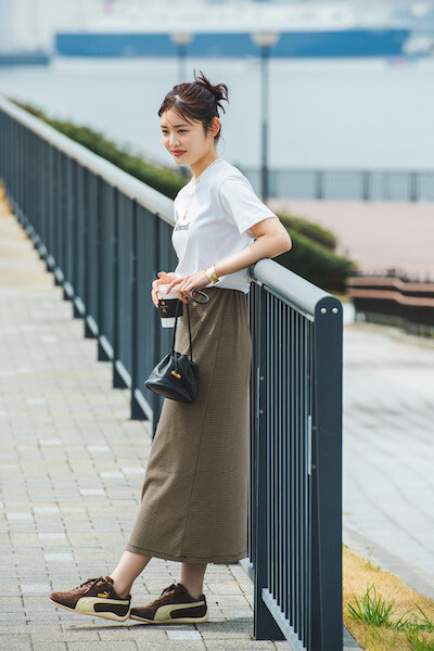 アメスリワンピース×ロゴTシャツコーデ