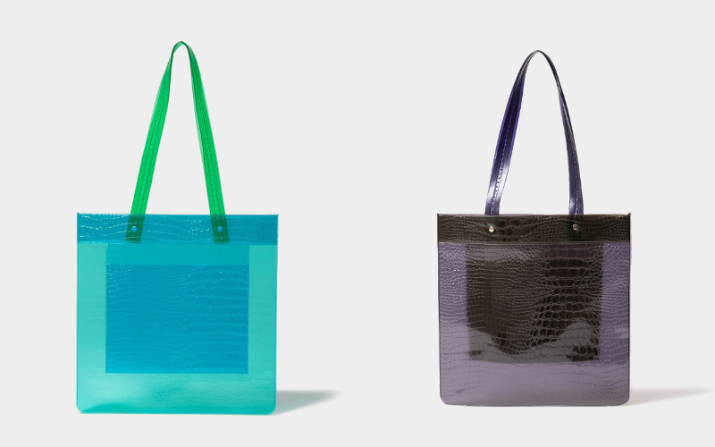 nothing to hide vinyl tote bag グリーン、ブラック