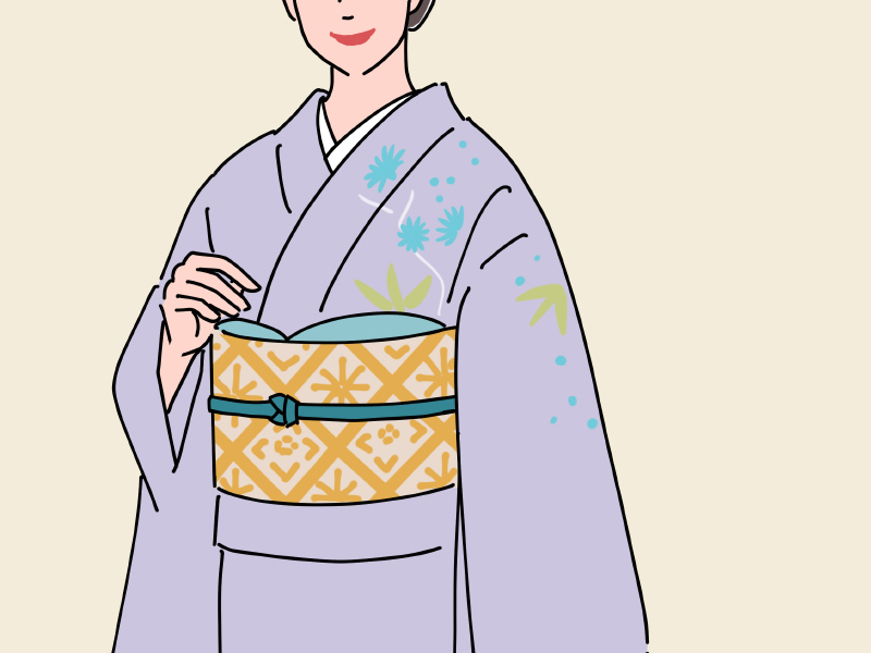 着物を着ている人のイラスト