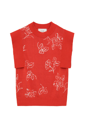 MINAMI TANAKA×CLANE THIN FLOWER SQUARE SLEEVE KNIT TOPS