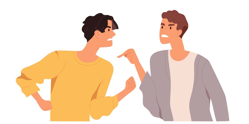 喧嘩している人たちのイラスト