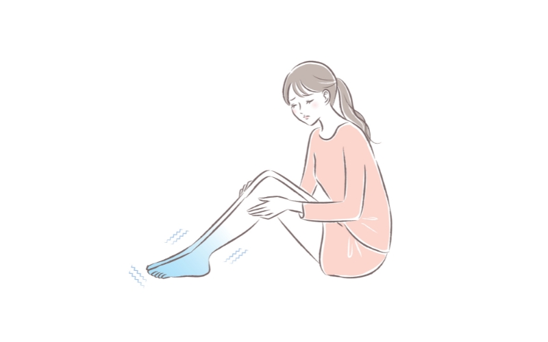 足が冷えている女性