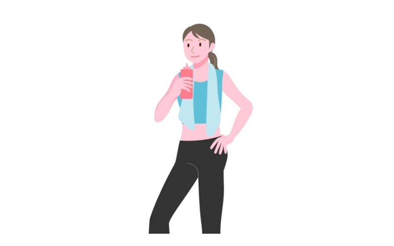 運動をする女性