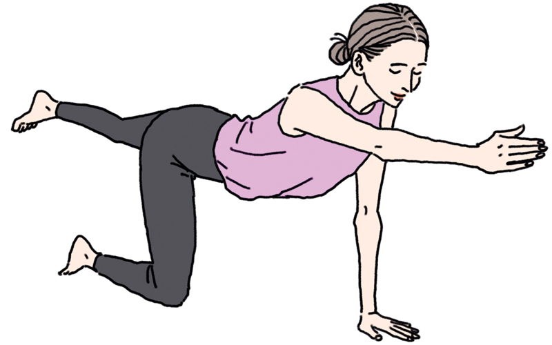 トレーニングをする女性のイラスト