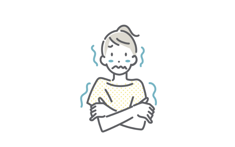 冷え性女性のイラスト