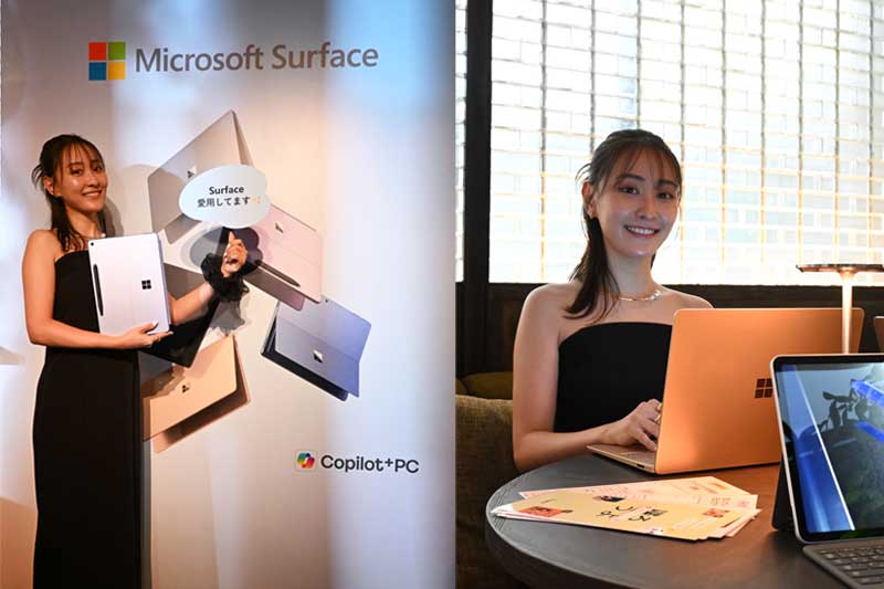 Surfaceを体験する五百旗頭祐佳さん