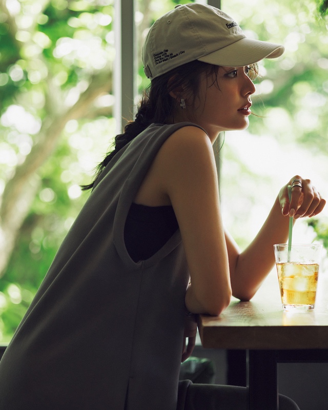 ワンピとキャップコーデ