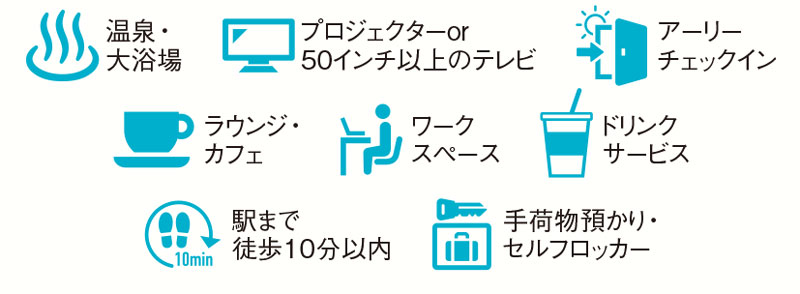 ホテルのサービスアイコン一覧