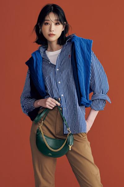 【9/28のコーデ】深みのあるカラーのアイテムで、ハンサムに秋めいて