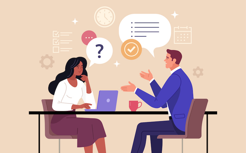 会話が成り立たない人々のイラスト