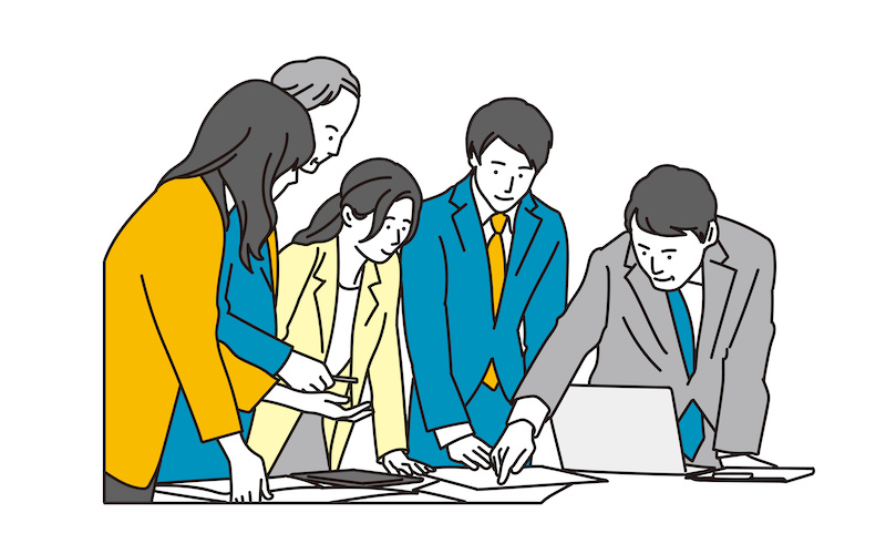会議している人々のイラスト