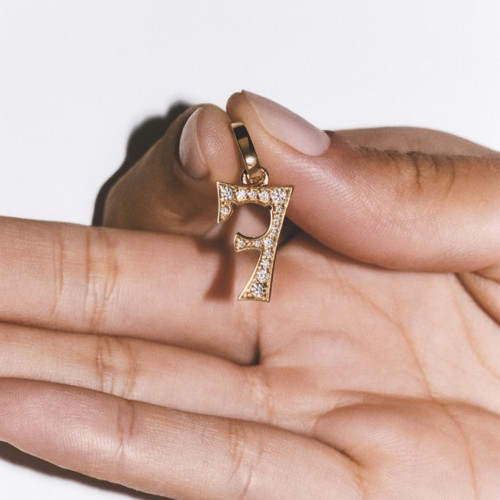 Paved Number pendant