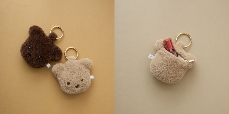 ハート型 チェック柄 スマートキーリング使用例