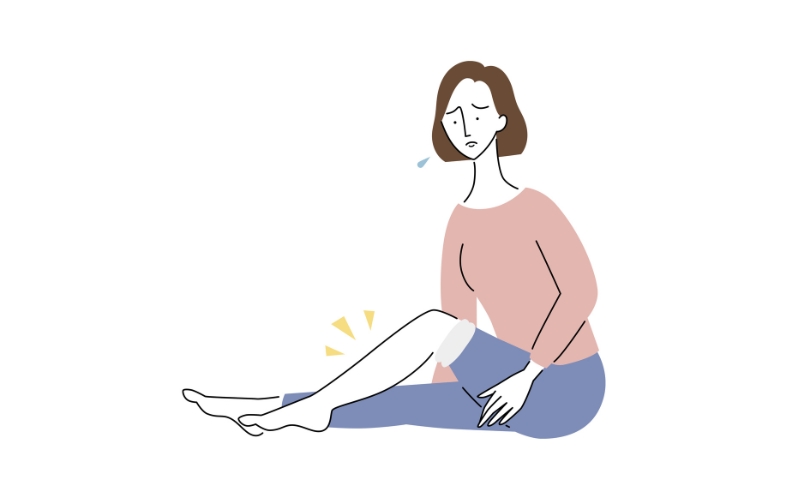 ふくらはぎのたるみに悩む女性