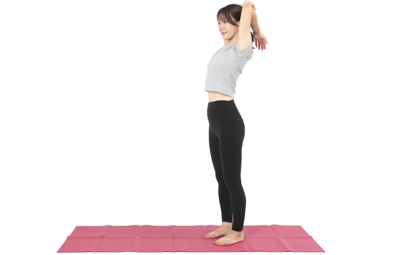 立ったまま：腕・脇の下のストレッチ②