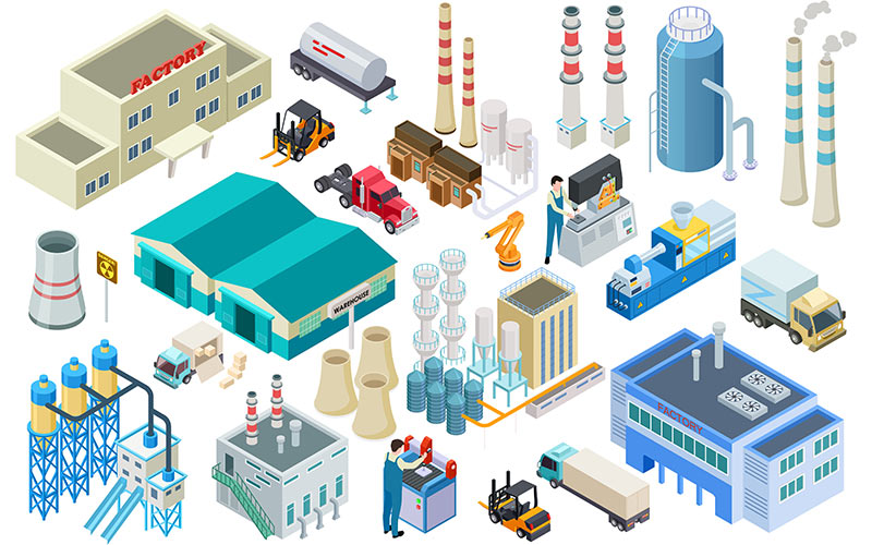 工場のイメージアイコンセット