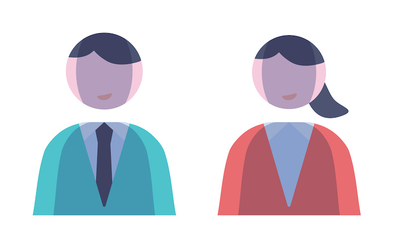 悪い企みをして微笑んでいる人のイラスト