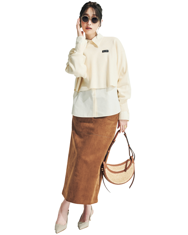 ブラウンアイテムコーデ