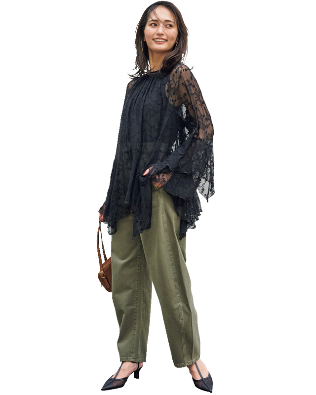 レースアイテムのコーデ