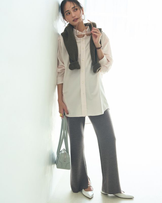 シャツ×ニットパンツ